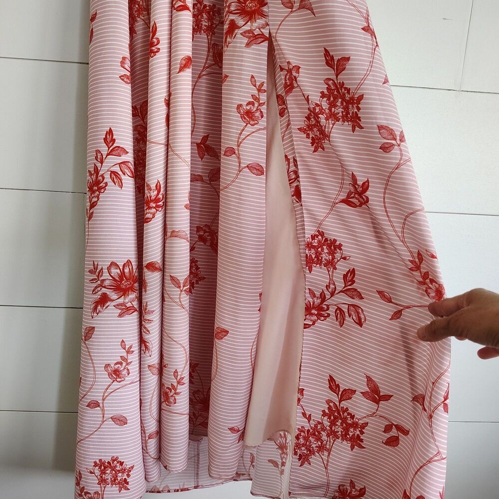 Badgley Mischka Womens Floral Halter Maxi Dress 8 Resort Vacation Boho NWT - Picture 8 of 13